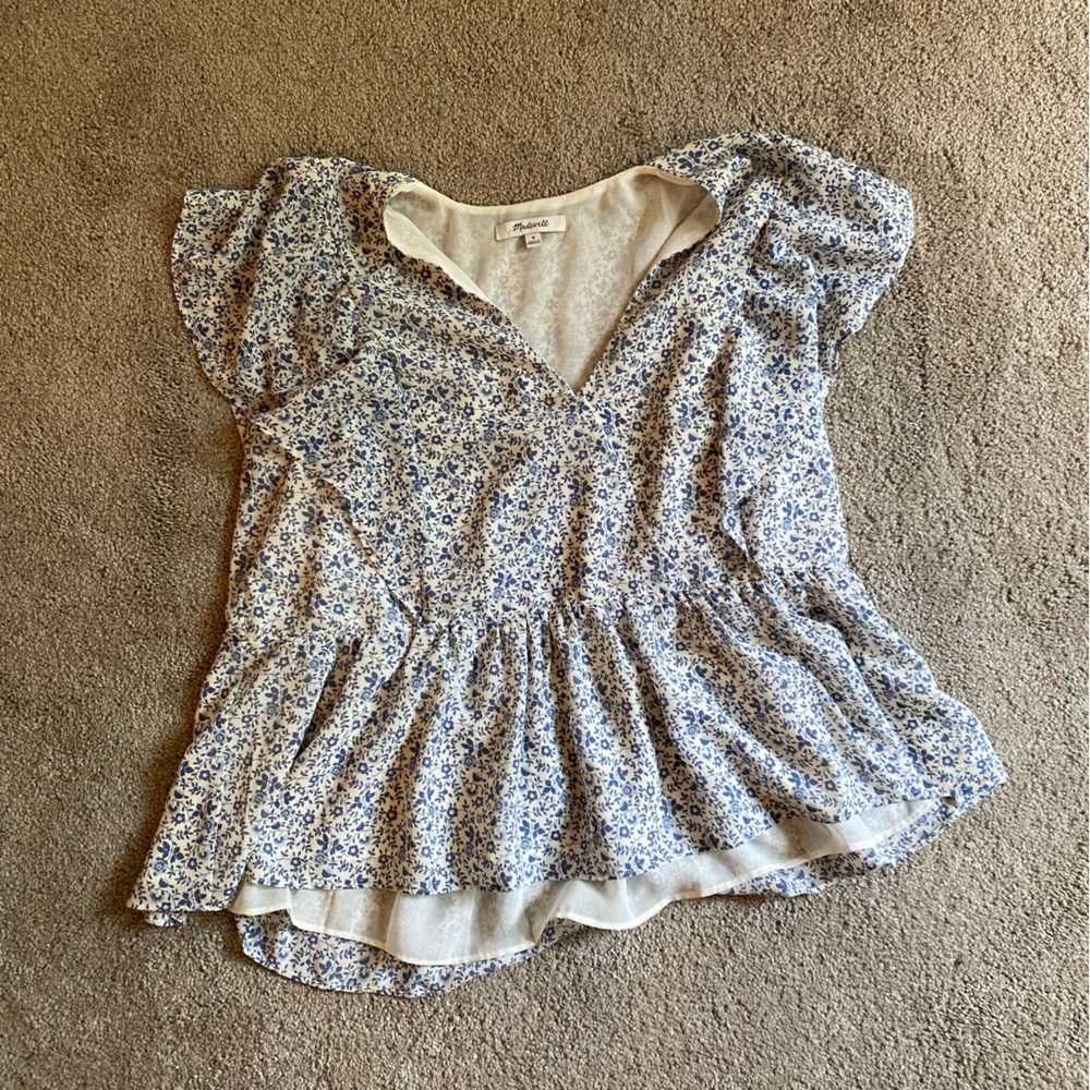 Madewell Blue Flower Shirt